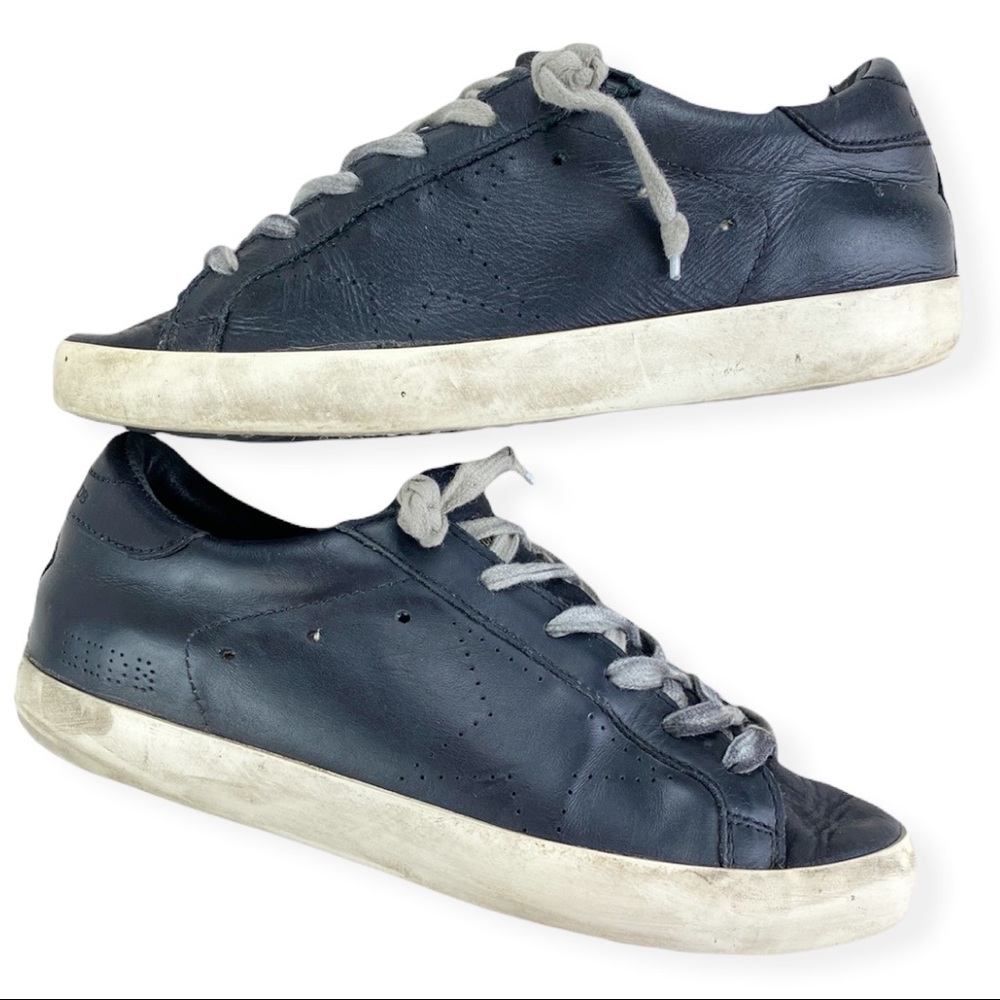 GOLDEN GOOSE Deluxe Brand SuperStar Low Top Black Leather Sneakers Woman’s 6/36